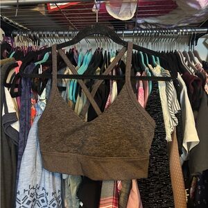 Aerie Charcoal Cross-Back Sports Bra